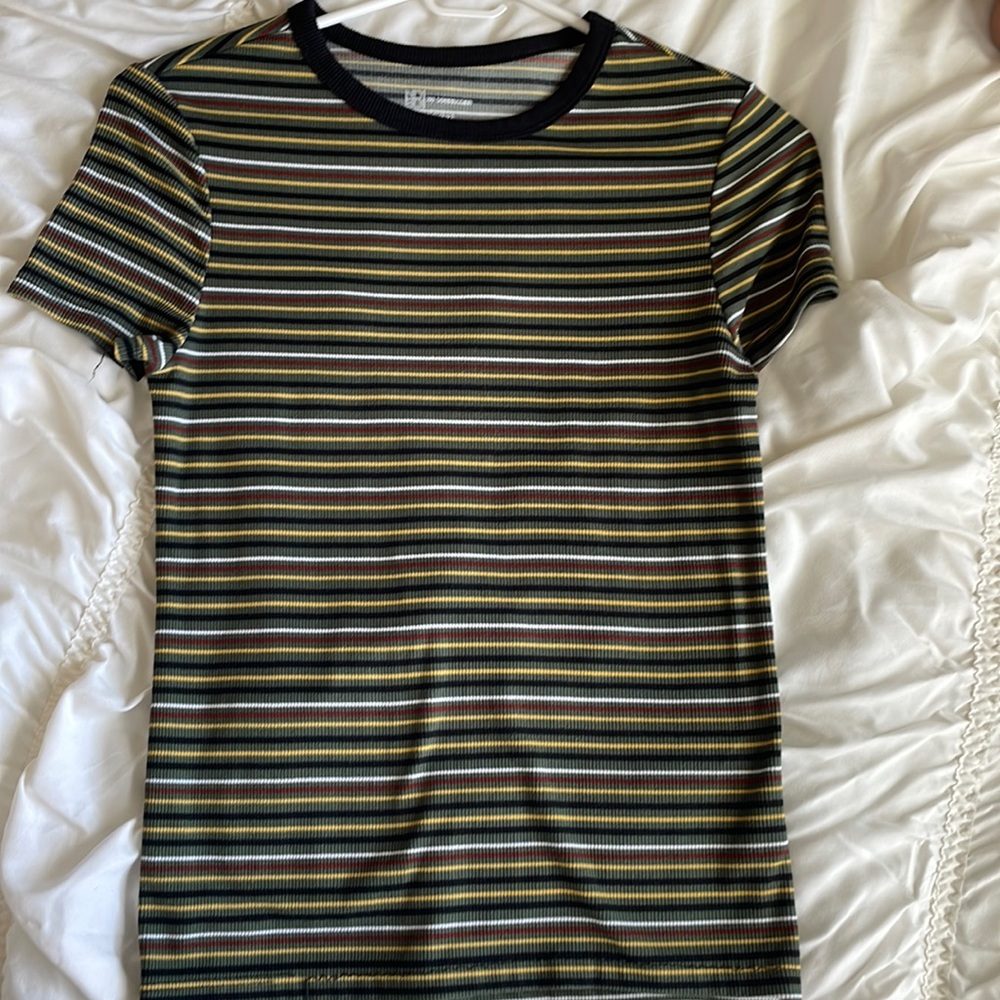 Green striped top